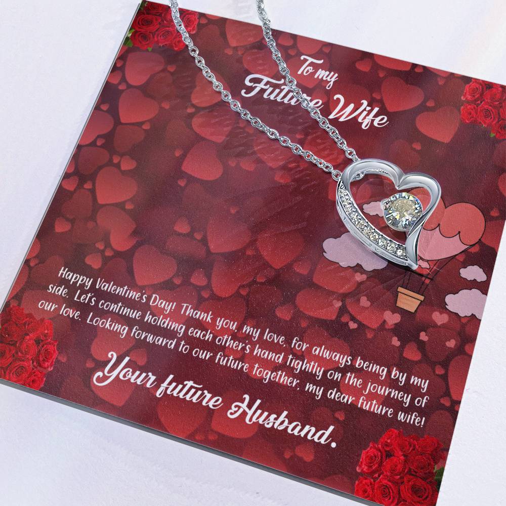 valentine-27d Forever Love Necklace, Gift to my Future Wife with Beautiful Message Card