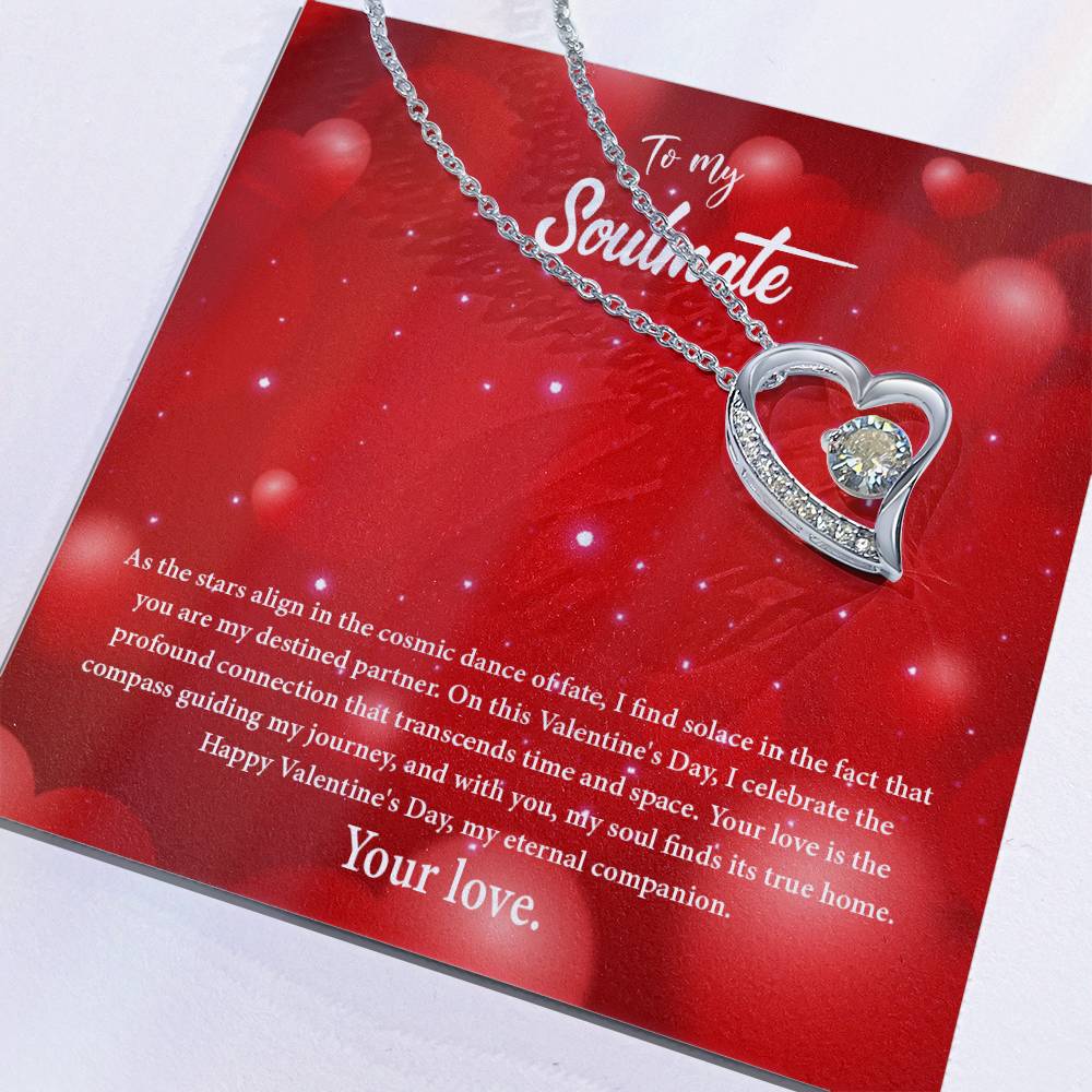 valentine-34b Forever Love Necklace, Gift to My Soulmate with Beautiful Message Card