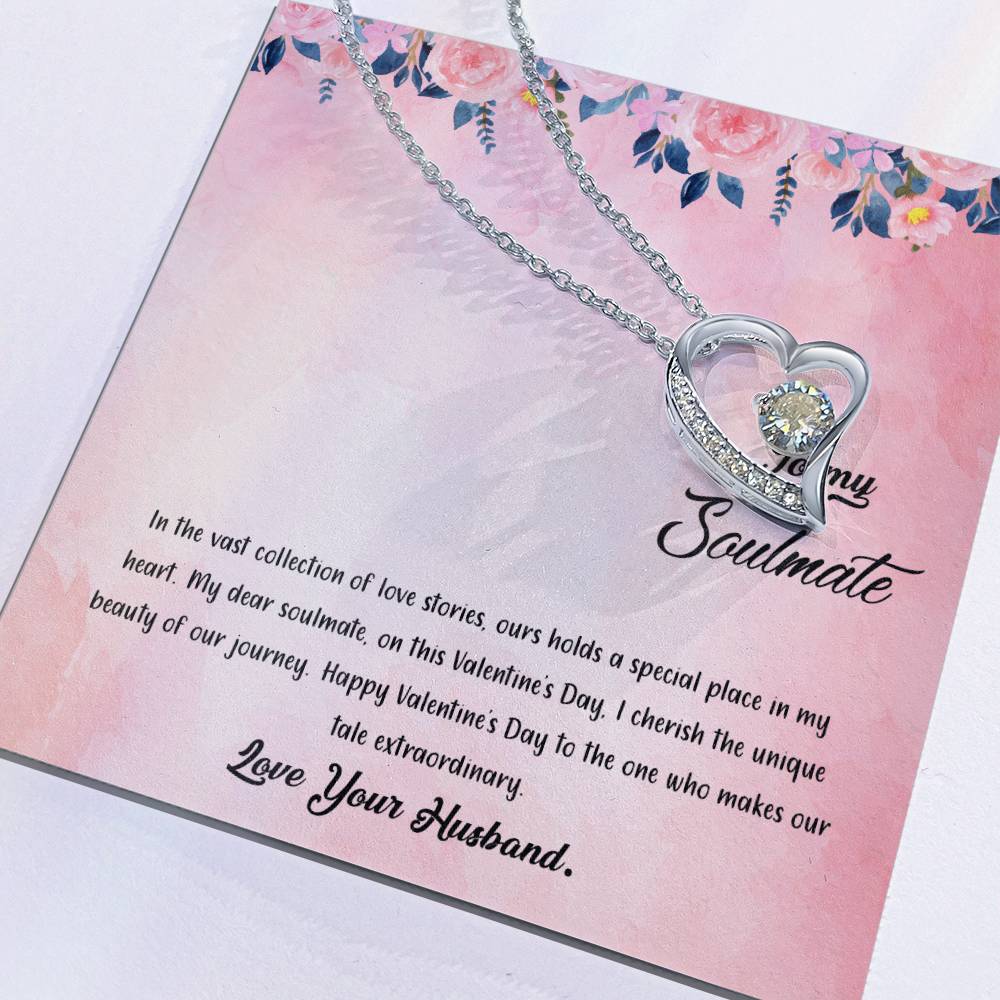 valentine-38b Forever Love Necklace, Gift to My Soulmate with Beautiful Message Card