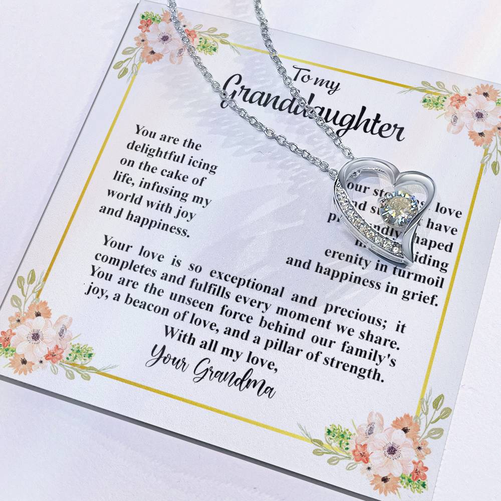 4032c Forever Love Necklace, Gift to my Granddaughter with Beautiful Message Card