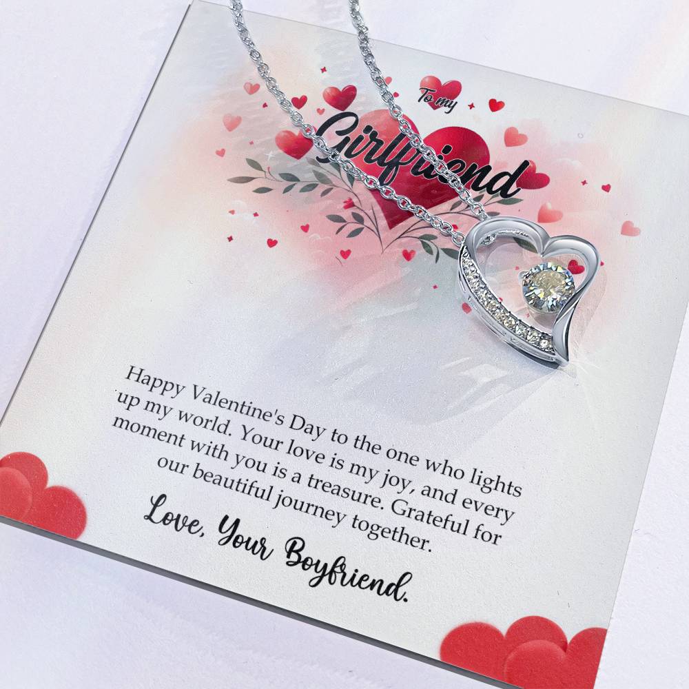 Valentine-st11c Forever Love Necklace, Gift to my Girlfriend with Beautiful Message Card