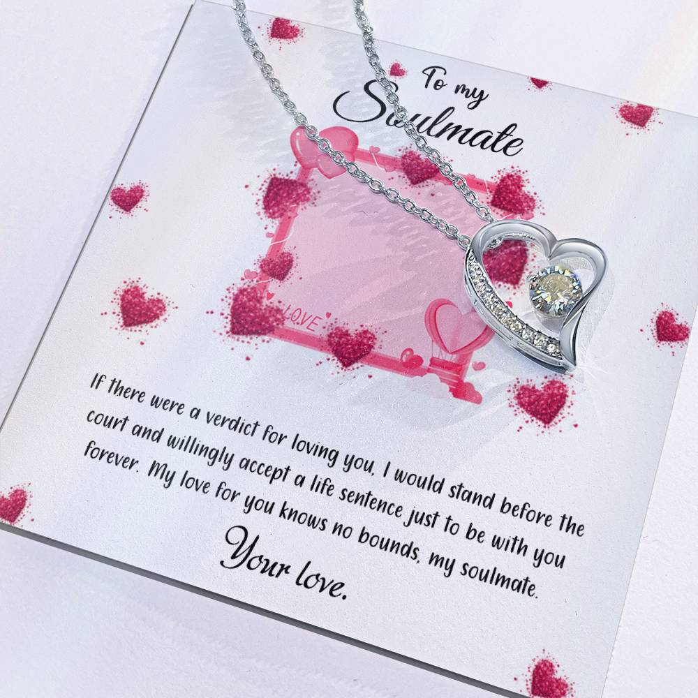 valentine-32c Forever Love Necklace, Gift to my Girlfriend with Beautiful Message Card