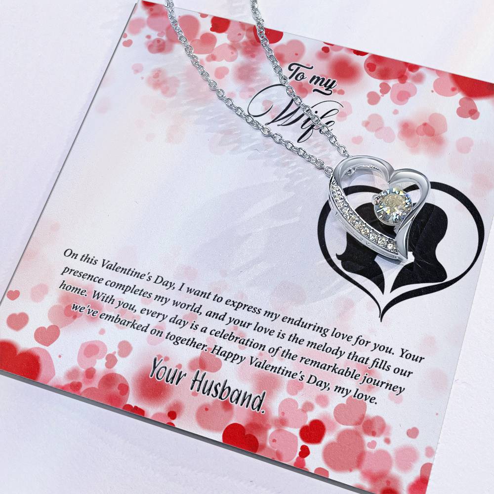 valentine-36a Forever Love Necklace, Gift to my Wife with Beautiful Message Card