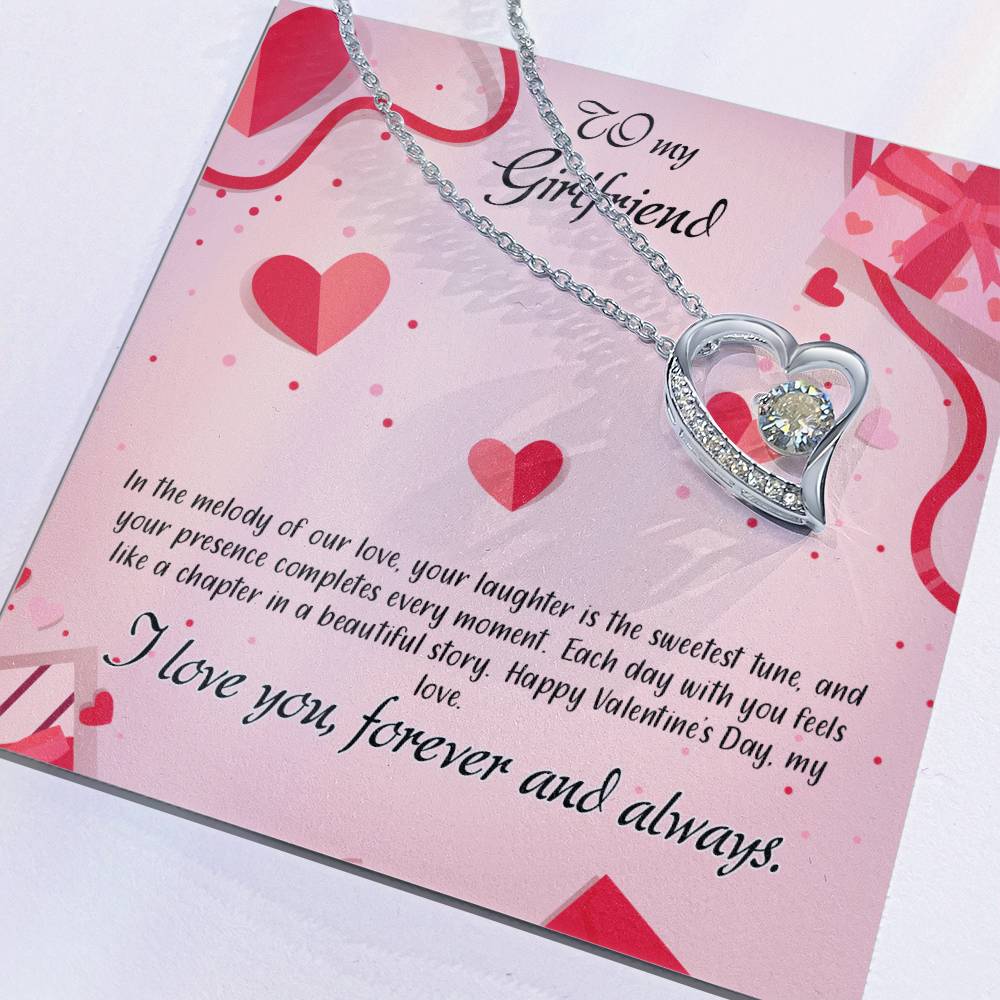 valentine-15c Forever Love Necklace, Gift to my Girlfriend with Beautiful Message Card