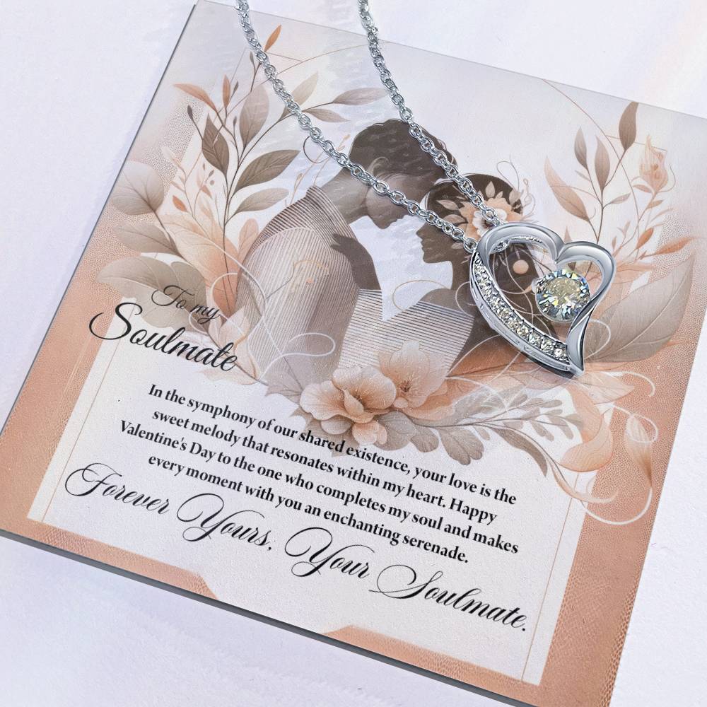 Valentine-st28b Forever Love Necklace, Gift to My Soulmate with Beautiful Message Card