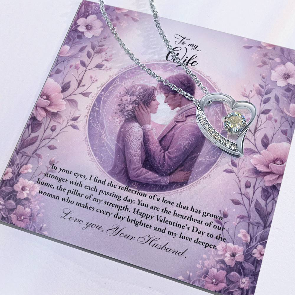 Valentine-st26a Forever Love Necklace, Gift to my Wife with Beautiful Message Card