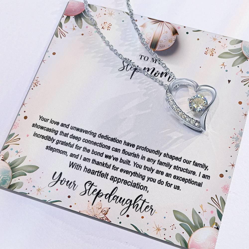 4048(a) Forever Love Necklace, Gift to my Stepmom with Beautiful Message Card