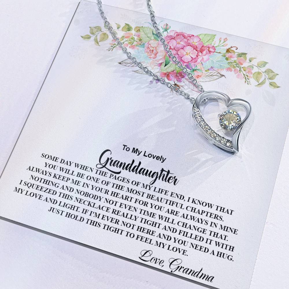 4026 b Forever Love Necklace, Gift to my Granddaughter with Beautiful Message Card