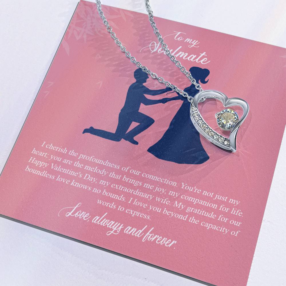 valentine-2b Forever Love Necklace, Gift to My Soulmate with Beautiful Message Card