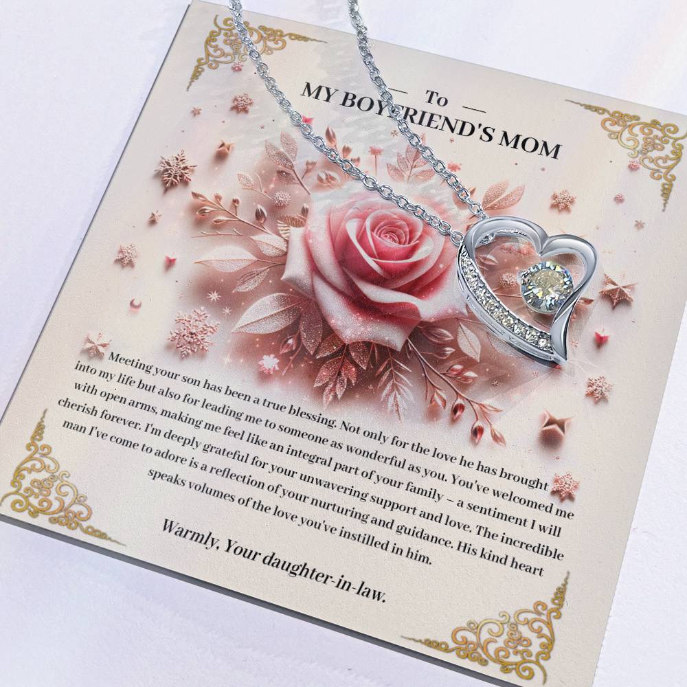 95341a Forever Love Necklace, Gift to my Boyfriend's Mom with Beautiful Message Card