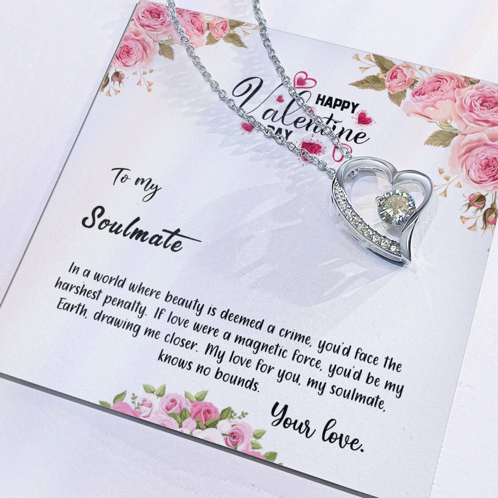 valentine-31b Forever Love Necklace, Gift to My Soulmate with Beautiful Message Card