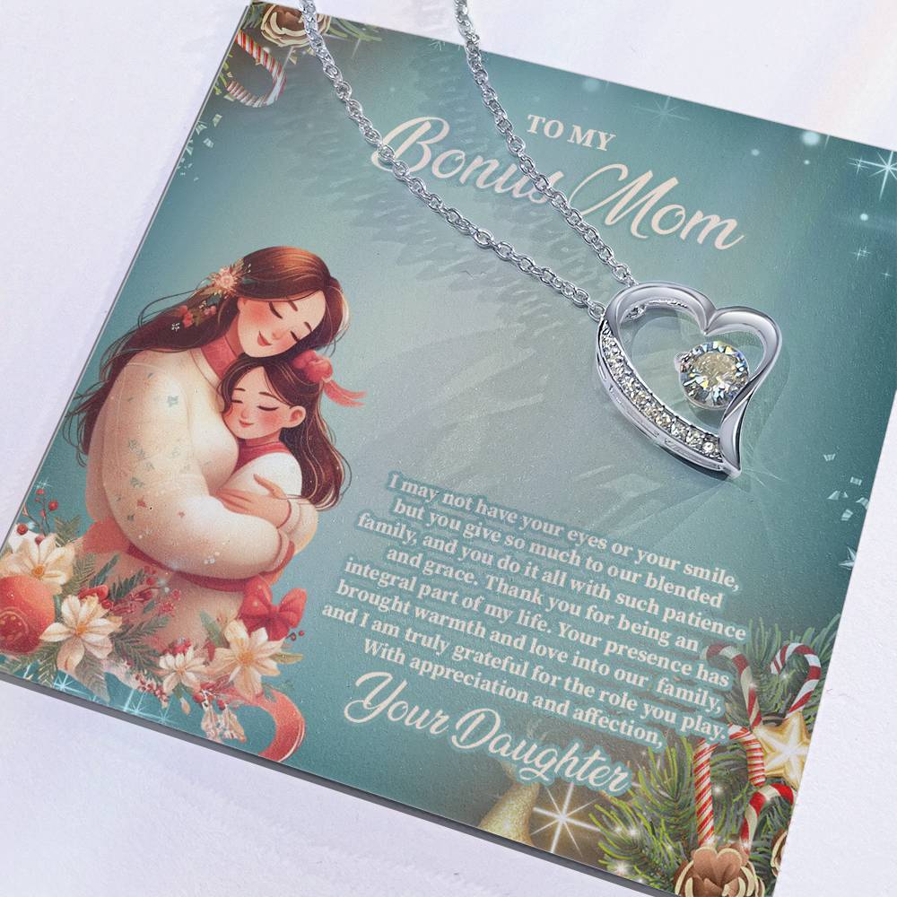 4024c Forever Love Necklace, Gift to my Stepmom with Beautiful Message Card