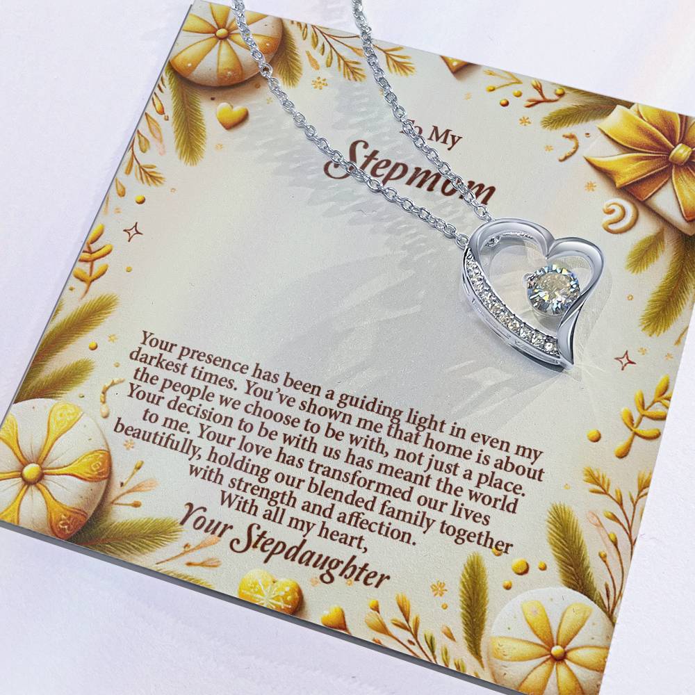 4056c Forever Love Necklace, Gift to my Stepmom with Beautiful Message Card