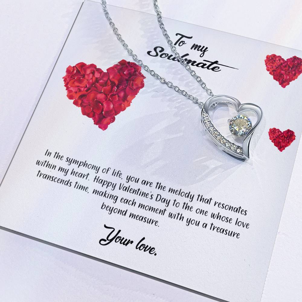 valentine-17b Forever Love Necklace, Gift to My Soulmate with Beautiful Message Card