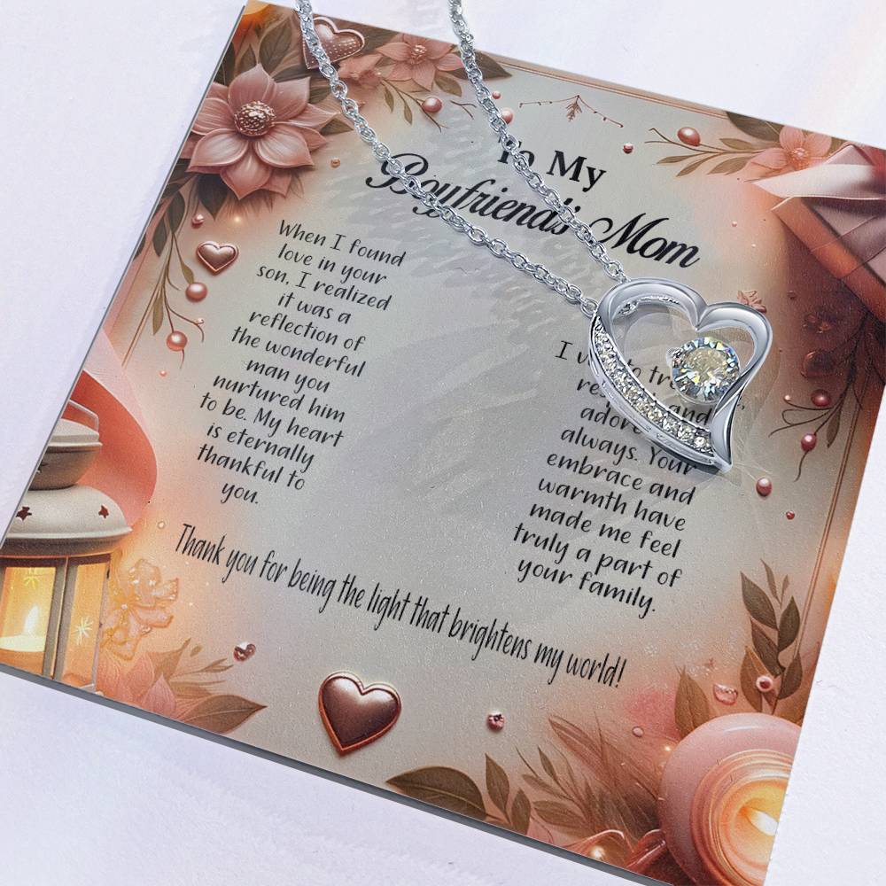 4044a Forever Love Necklace, Gift to my Boyfriend's Mom with Beautiful Message Card