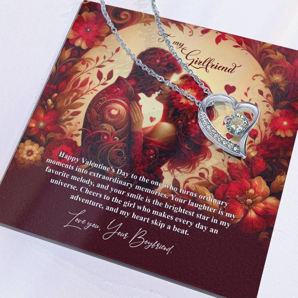 Valentine-st31c Forever Love Necklace, Gift to my Girlfriend with Beautiful Message Card