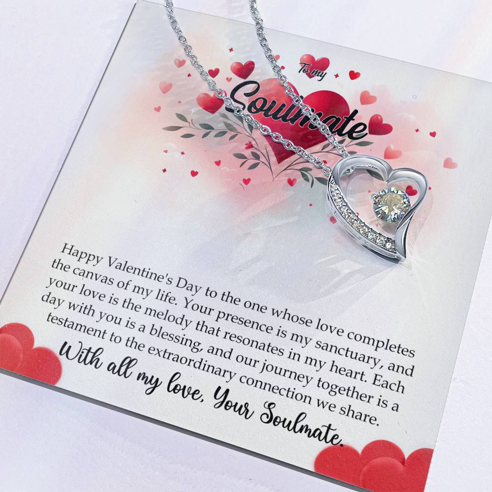 Valentine-st11b Forever Love Necklace, Gift to My Soulmate with Beautiful Message Card