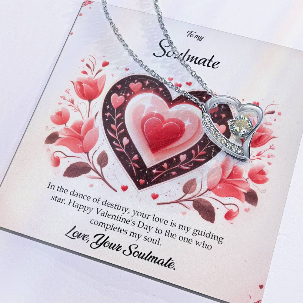 Valentine-st5b Forever Love Necklace, Gift to My Soulmate with Beautiful Message Card