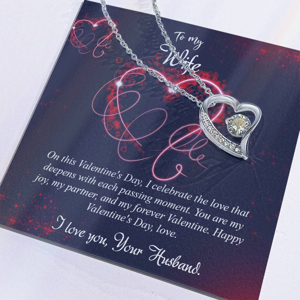 valentine-7a Forever Love Necklace, Gift to my Wife with Beautiful Message Card