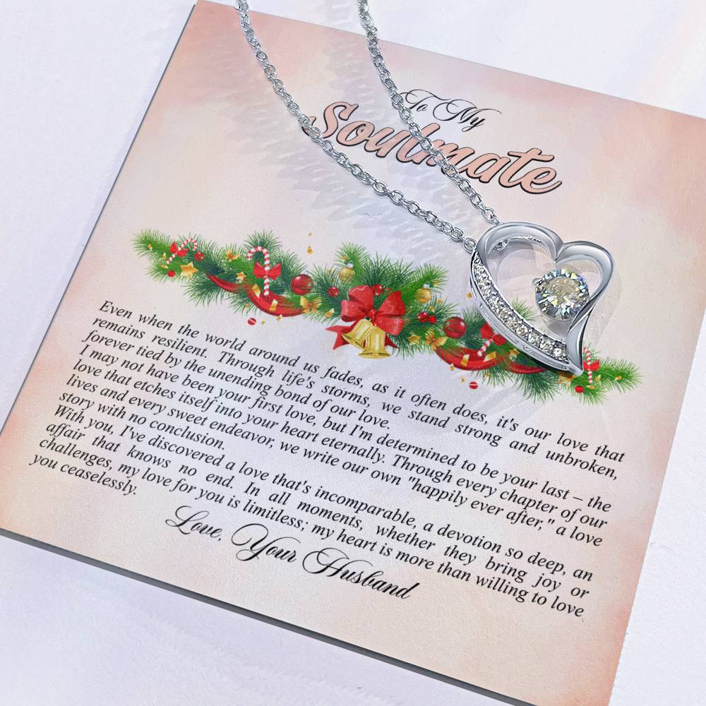 4009a Forever Love Necklace, Gift to My Soulmate with Beautiful Message Card