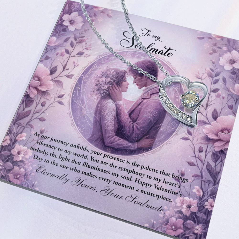 Valentine-st26b Forever Love Necklace, Gift to My Soulmate with Beautiful Message Card