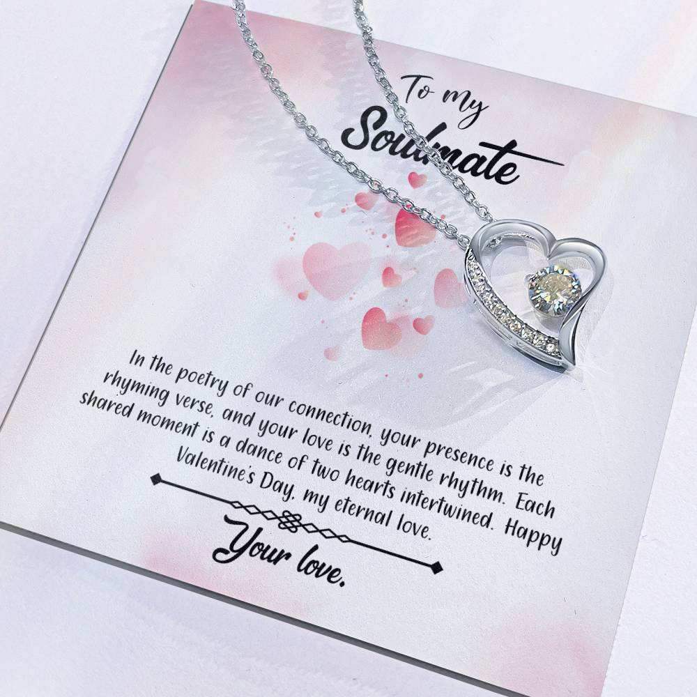 valentine-12b Forever Love Necklace, Gift to My Soulmate with Beautiful Message Card