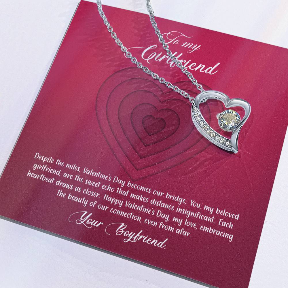 valentine-9c Forever Love Necklace, Gift to my Girlfriend with Beautiful Message Card