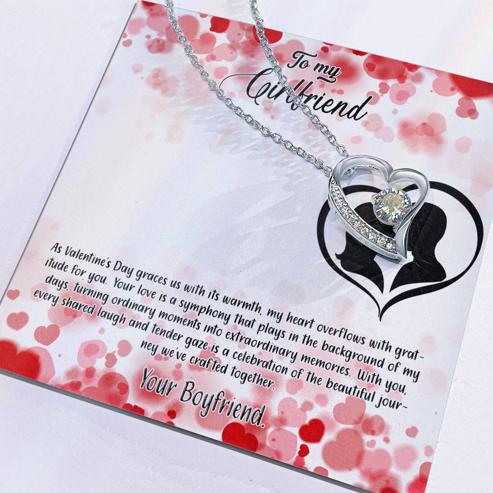 valentine-36c Forever Love Necklace, Gift to my Girlfriend with Beautiful Message Card