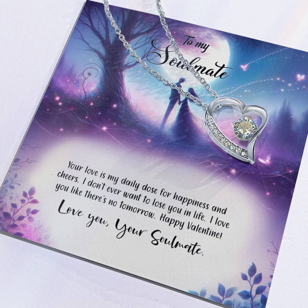 Valentine-st19b Forever Love Necklace, Gift to My Soulmate with Beautiful Message Card