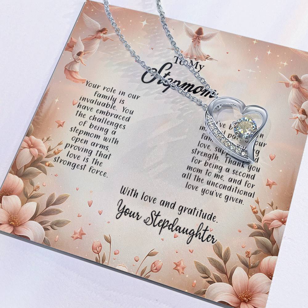 4052b Forever Love Necklace, Gift to my Stepmom with Beautiful Message Card