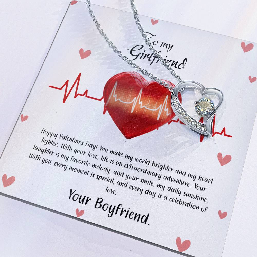 valentine-33c Forever Love Necklace, Gift to my Girlfriend with Beautiful Message Card