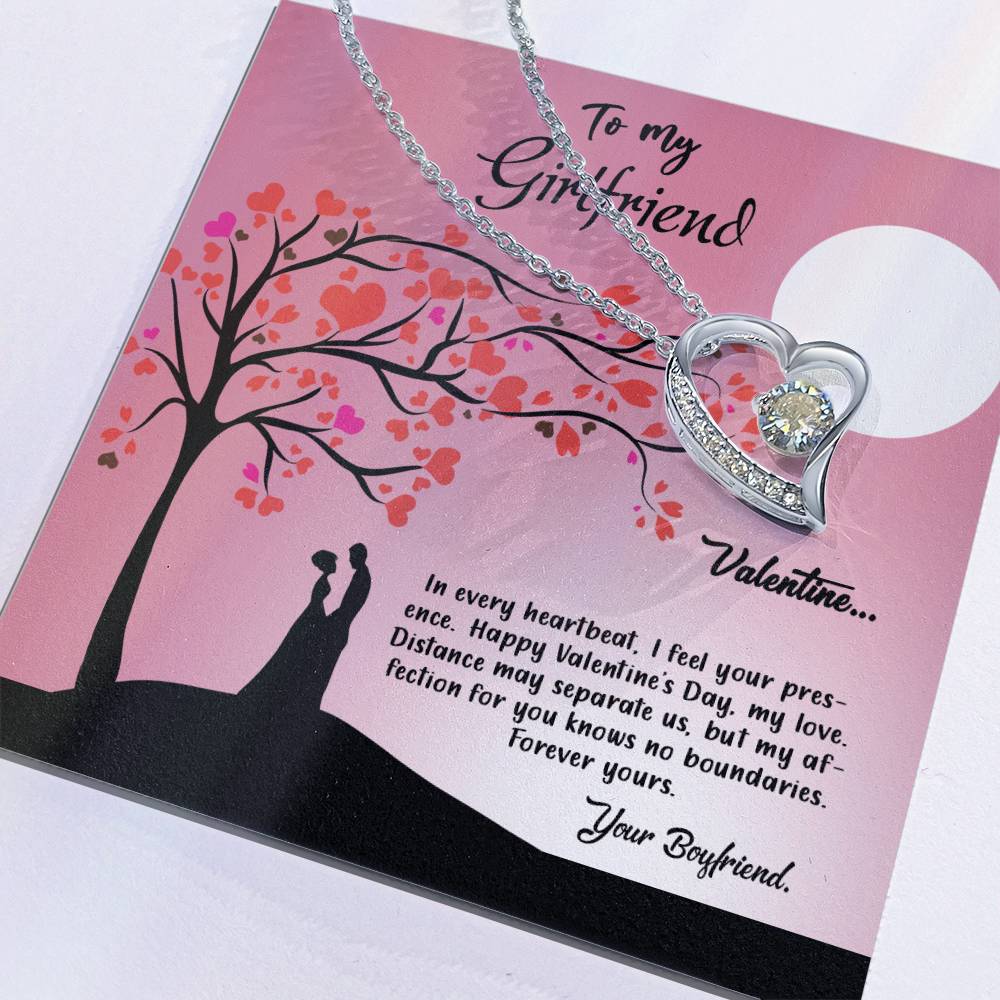 valentine-13c Forever Love Necklace, Gift to my Girlfriend with Beautiful Message Card