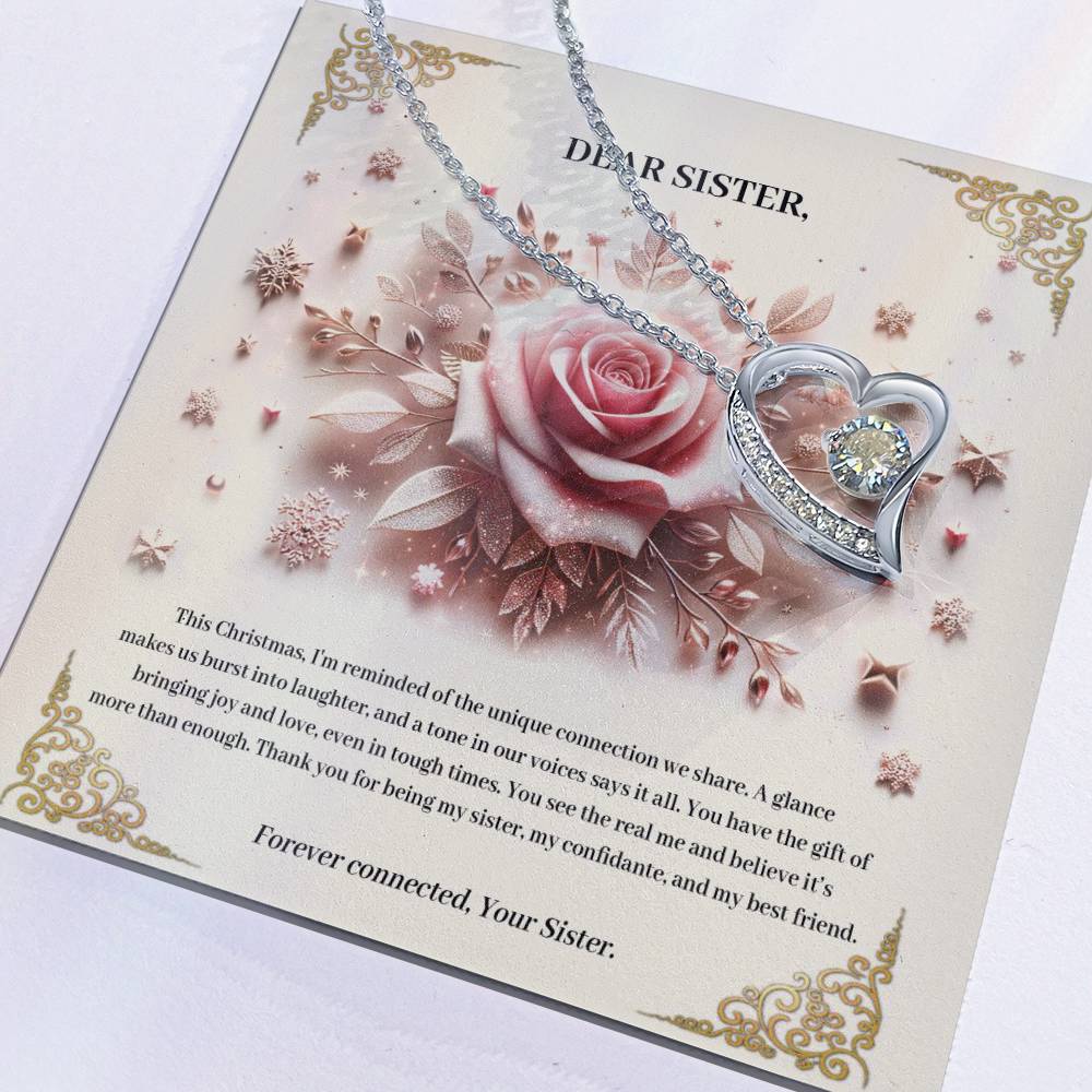 95341b Forever Love Necklace, Gift to my Sister with Beautiful Message Card