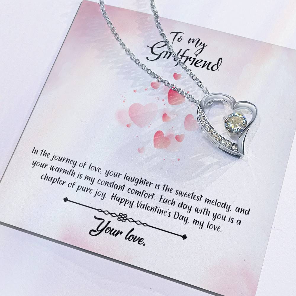 valentine-12c Forever Love Necklace, Gift to my Girlfriend with Beautiful Message Card