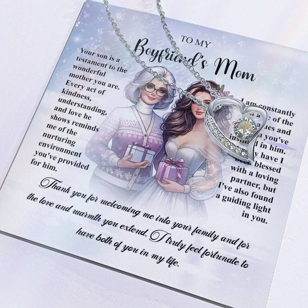 95311a Forever Love Necklace, Gift to my Boyfriend's Mom with Beautiful Message Card