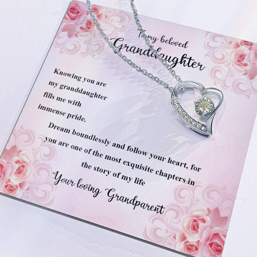 4036a Forever Love Necklace, Gift to my Granddaughter with Beautiful Message Card