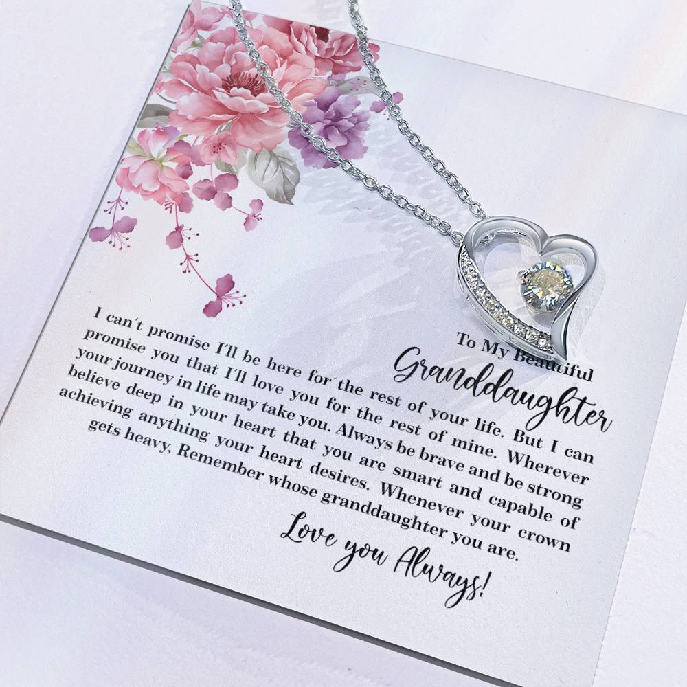 4027c Forever Love Necklace, Gift to my Granddaughter with Beautiful Message Card