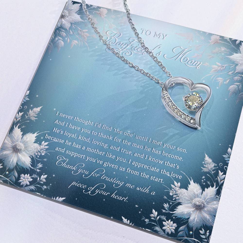 95313c Forever Love Necklace, Gift to my Boyfriend's Mom with Beautiful Message Card