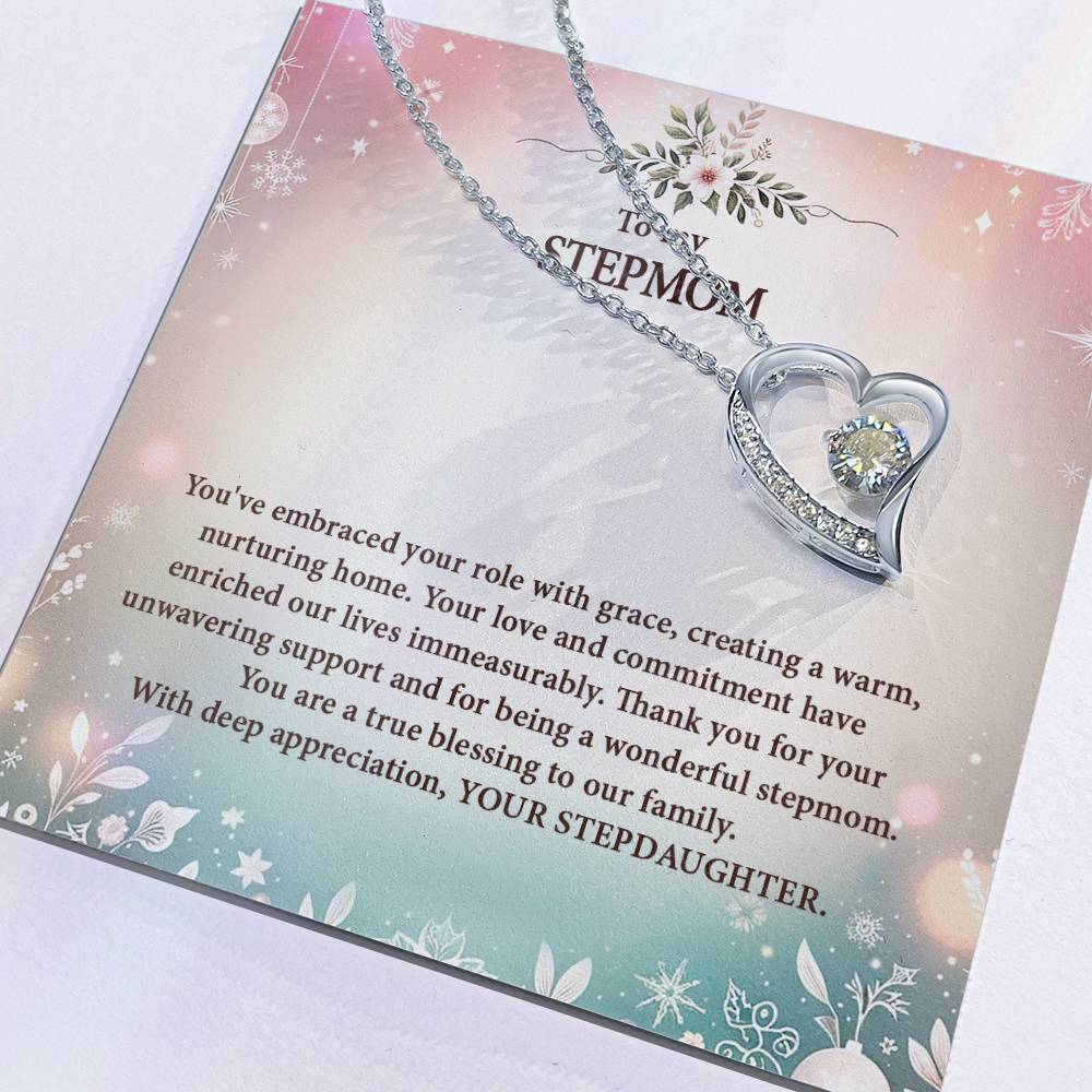 4057k Forever Love Necklace, Gift to my Stepmom with Beautiful Message Card