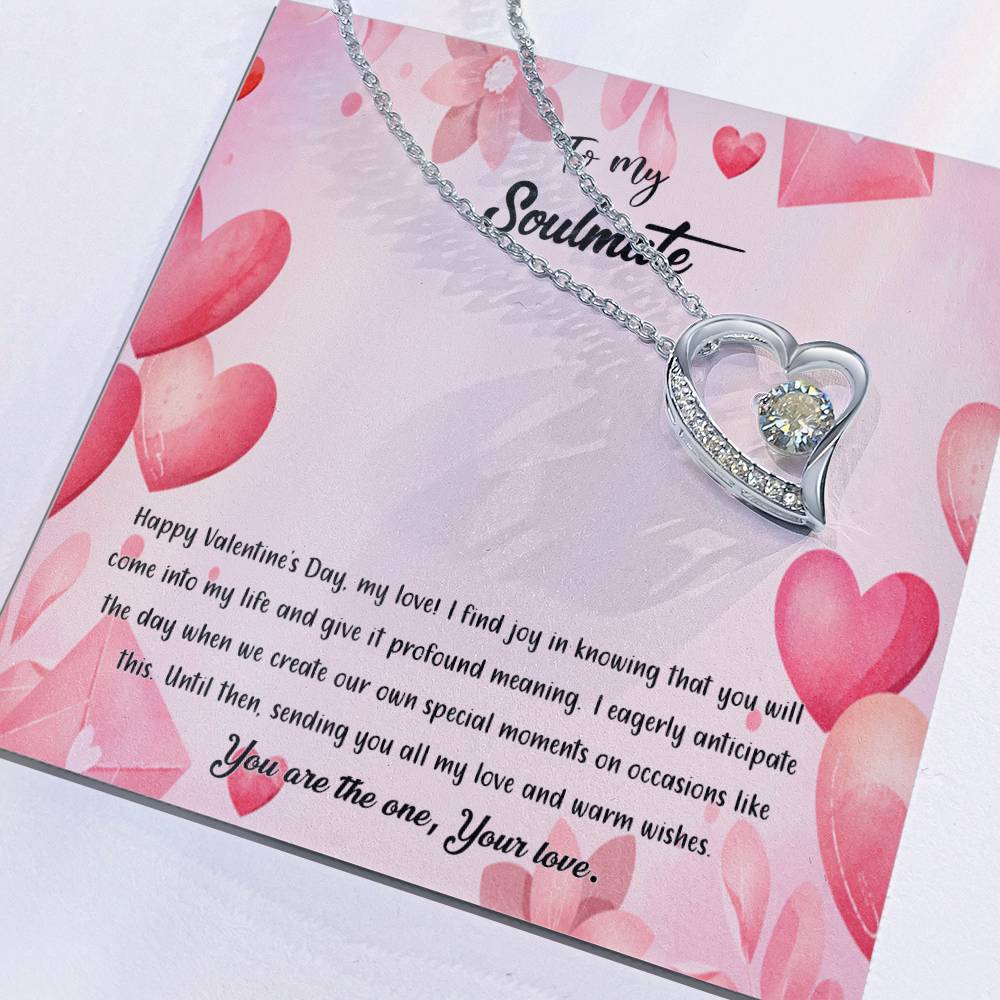 valentine-37b Forever Love Necklace, Gift to My Soulmate with Beautiful Message Card