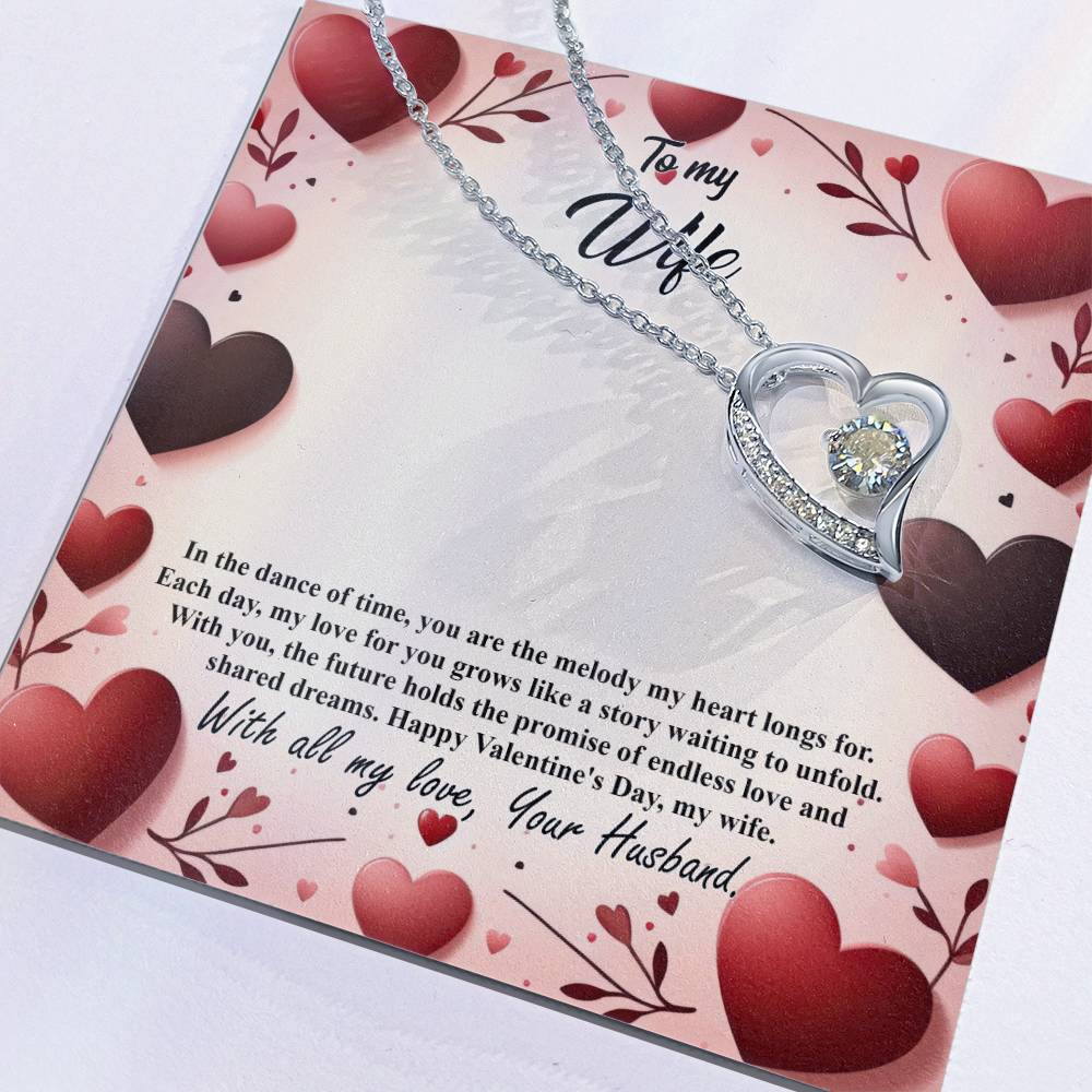 Valentine-st7a Forever Love Necklace, Gift to my Wife with Beautiful Message Card