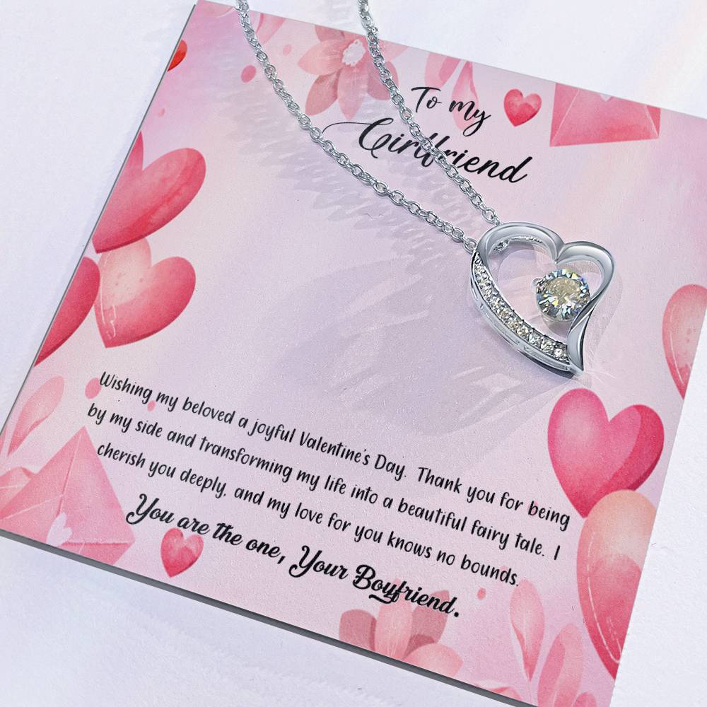 valentine-37c Forever Love Necklace, Gift to my Girlfriend with Beautiful Message Card