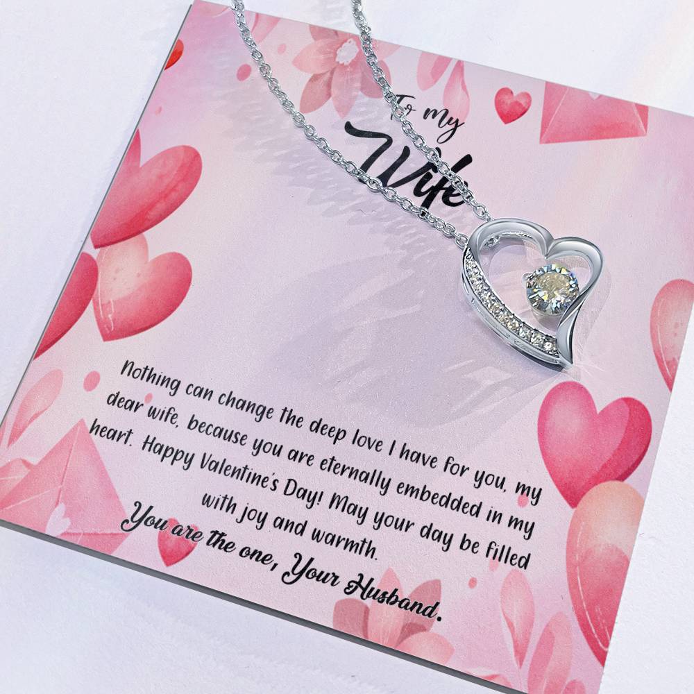 valentine-37a Forever Love Necklace, Gift to my Wife with Beautiful Message Card