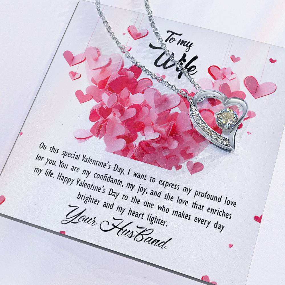 valentine-26a Forever Love Necklace, Gift to my Wife with Beautiful Message Card