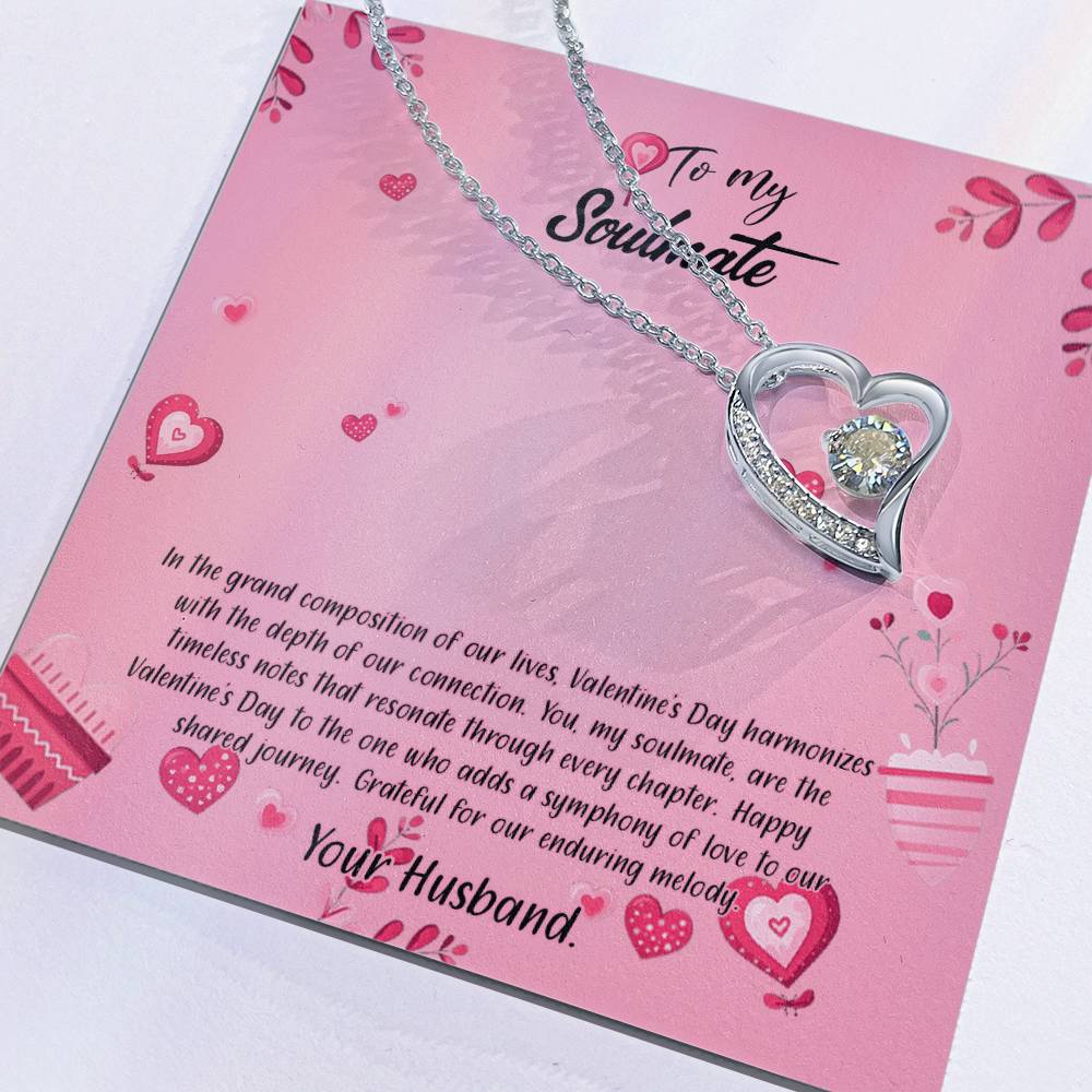 valentine-16b Forever Love Necklace, Gift to My Soulmate with Beautiful Message Card