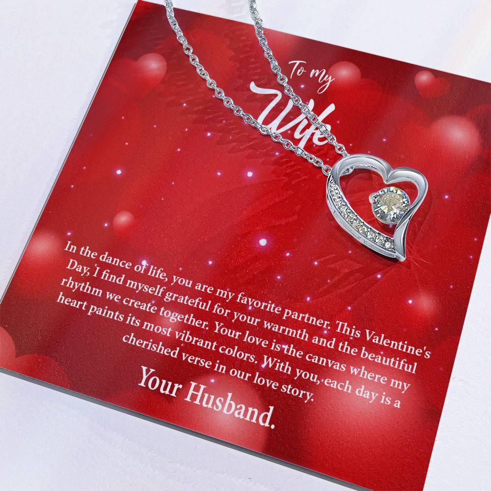 valentine-34a Forever Love Necklace, Gift to my Wife with Beautiful Message Card