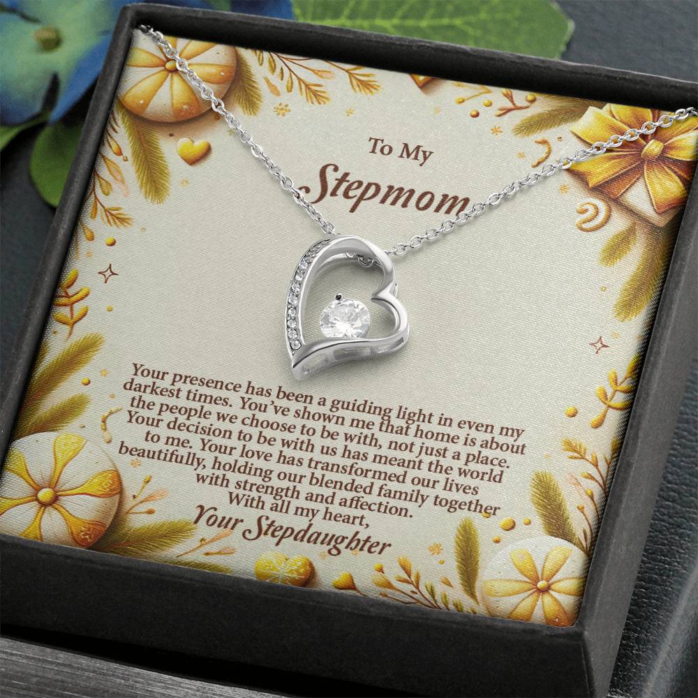 4056c Forever Love Necklace, Gift to my Stepmom with Beautiful Message Card