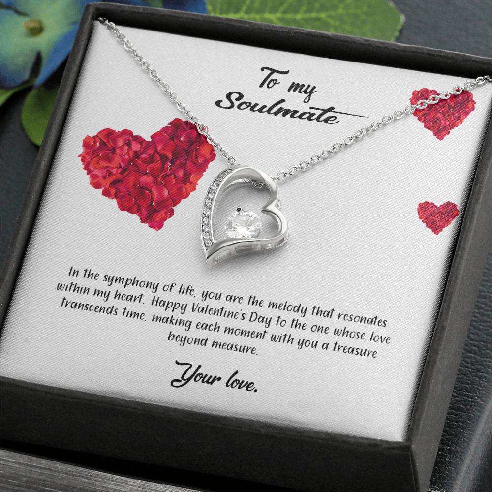 valentine-17b Forever Love Necklace, Gift to My Soulmate with Beautiful Message Card