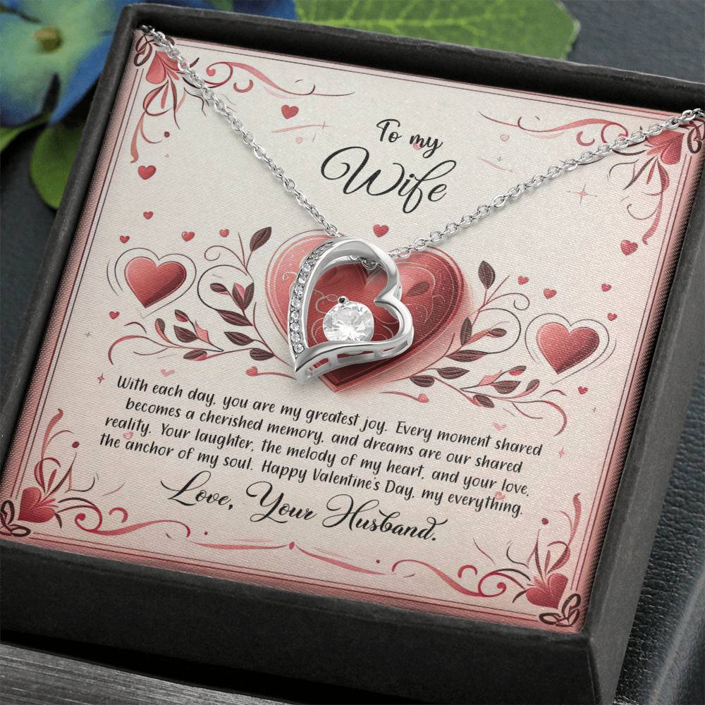 Valentine-st12a Forever Love Necklace, Gift to my Wife with Beautiful Message Card