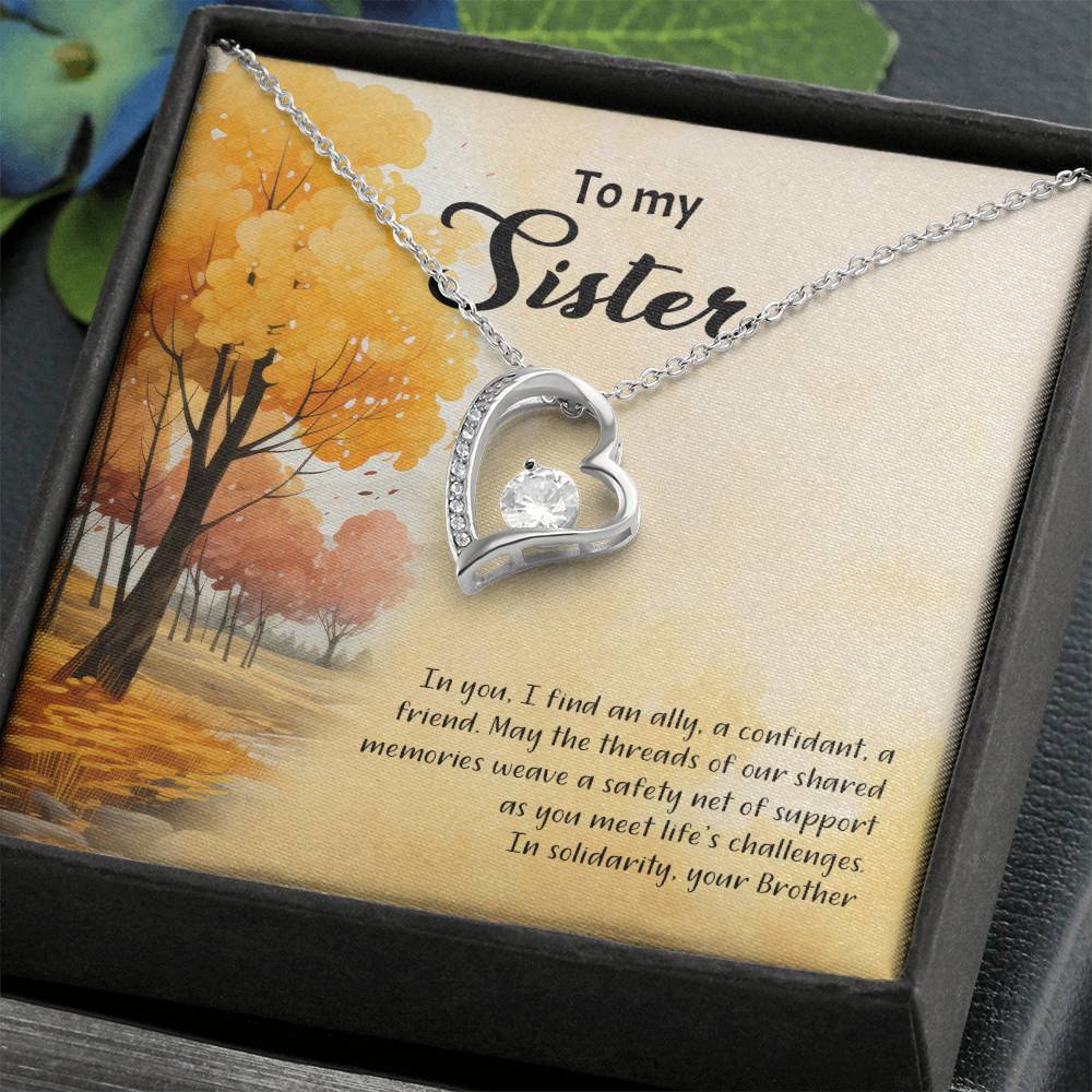 4041b Forever Love Necklace, Gift to my Sister with Beautiful Message Card